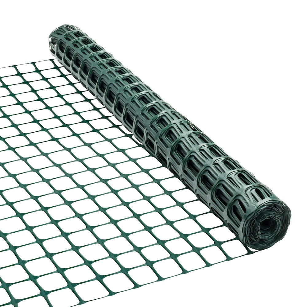 25 ft. L x 36-inch H Green Plastic Fencing with 2-inch x 2-inch Mesh