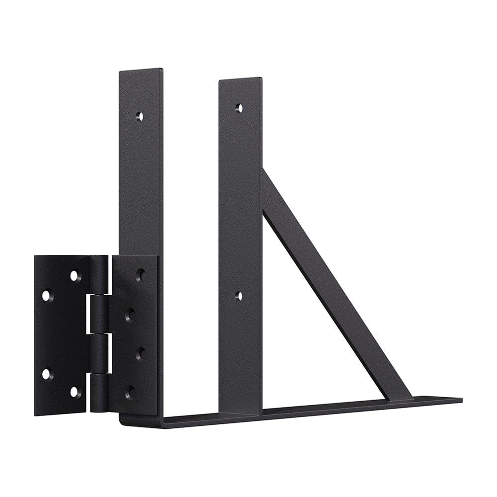Heavy-Duty Steel Fence Gate Bracket Kit in Matte Black (Fits Gates 26-Inch to 60-Inch W, 72-Inch H)