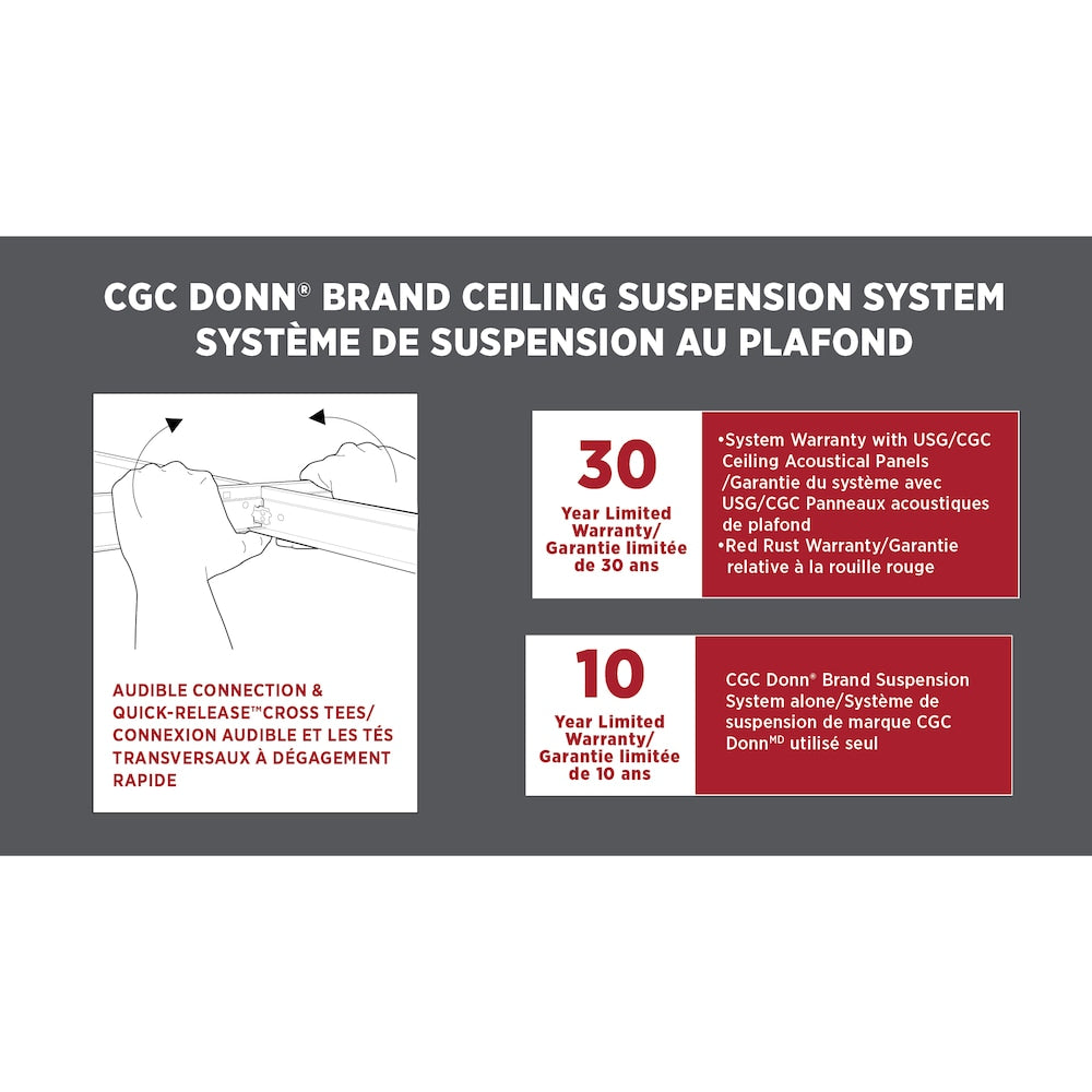 2 ft. x 1 in. Ceiling Tile Suspension System Fire-Rated Cross Tee