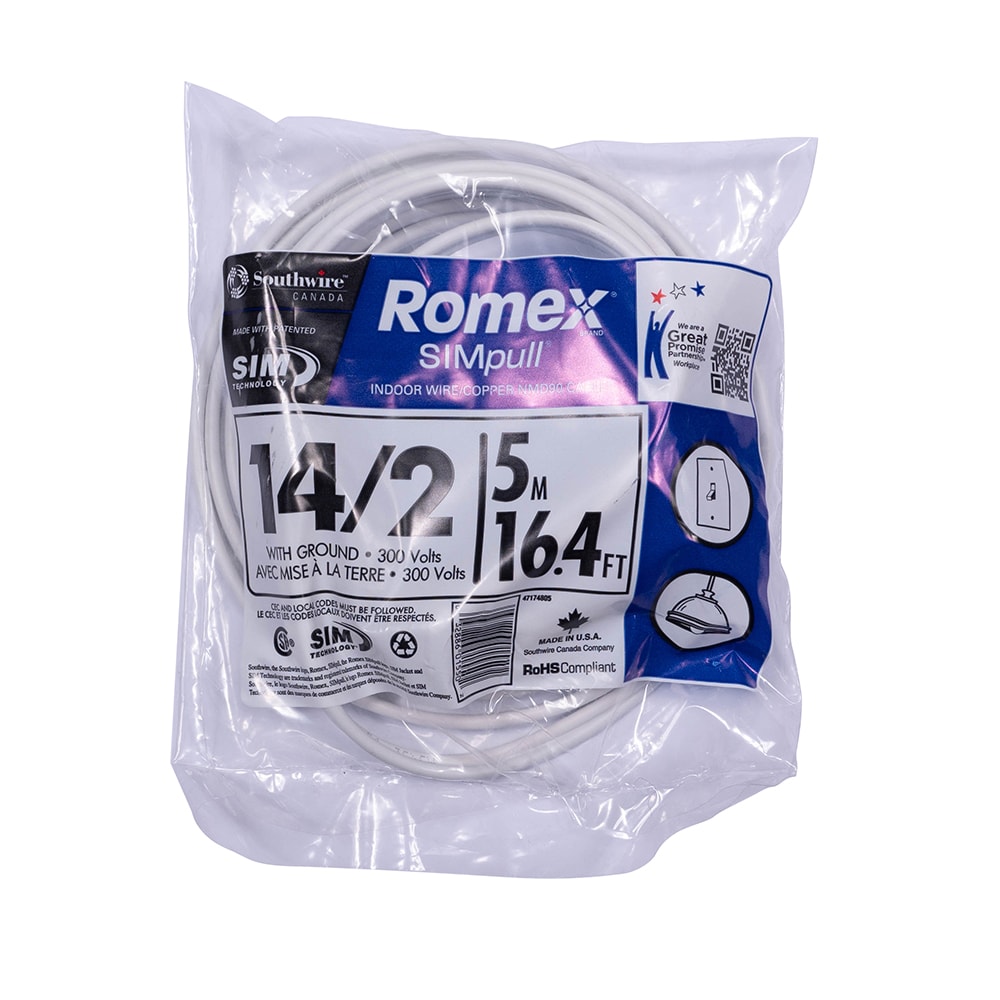 14/2 NMD90 5M Romex SIMpull Electrical Wire - White