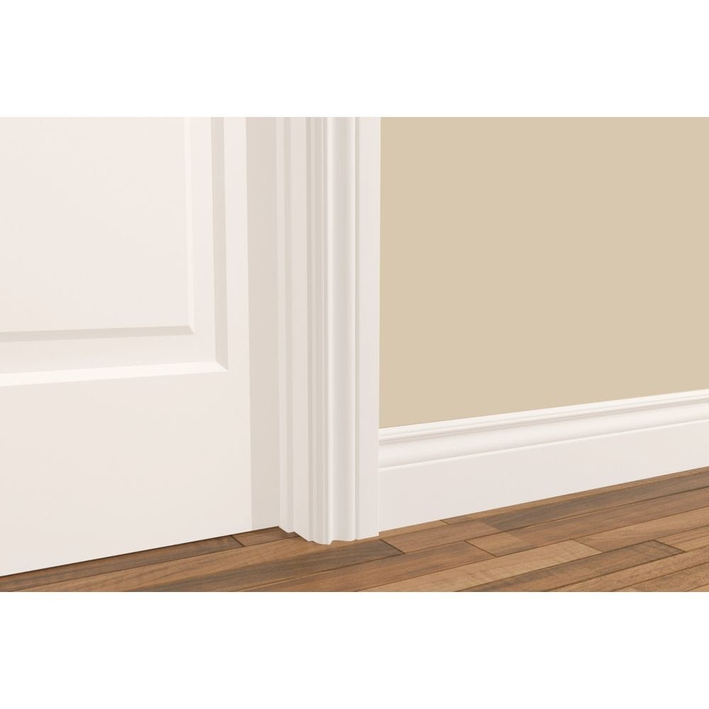 5/8-inch x 5 9/16-inch Colonial Primed Fibreboard Baseboard Moulding