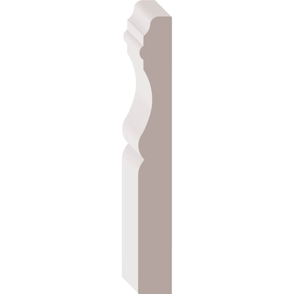 1/2-inch x 4 1/8-inch x (14ft max)  Colonial MDF Primed  Baseboard Moulding