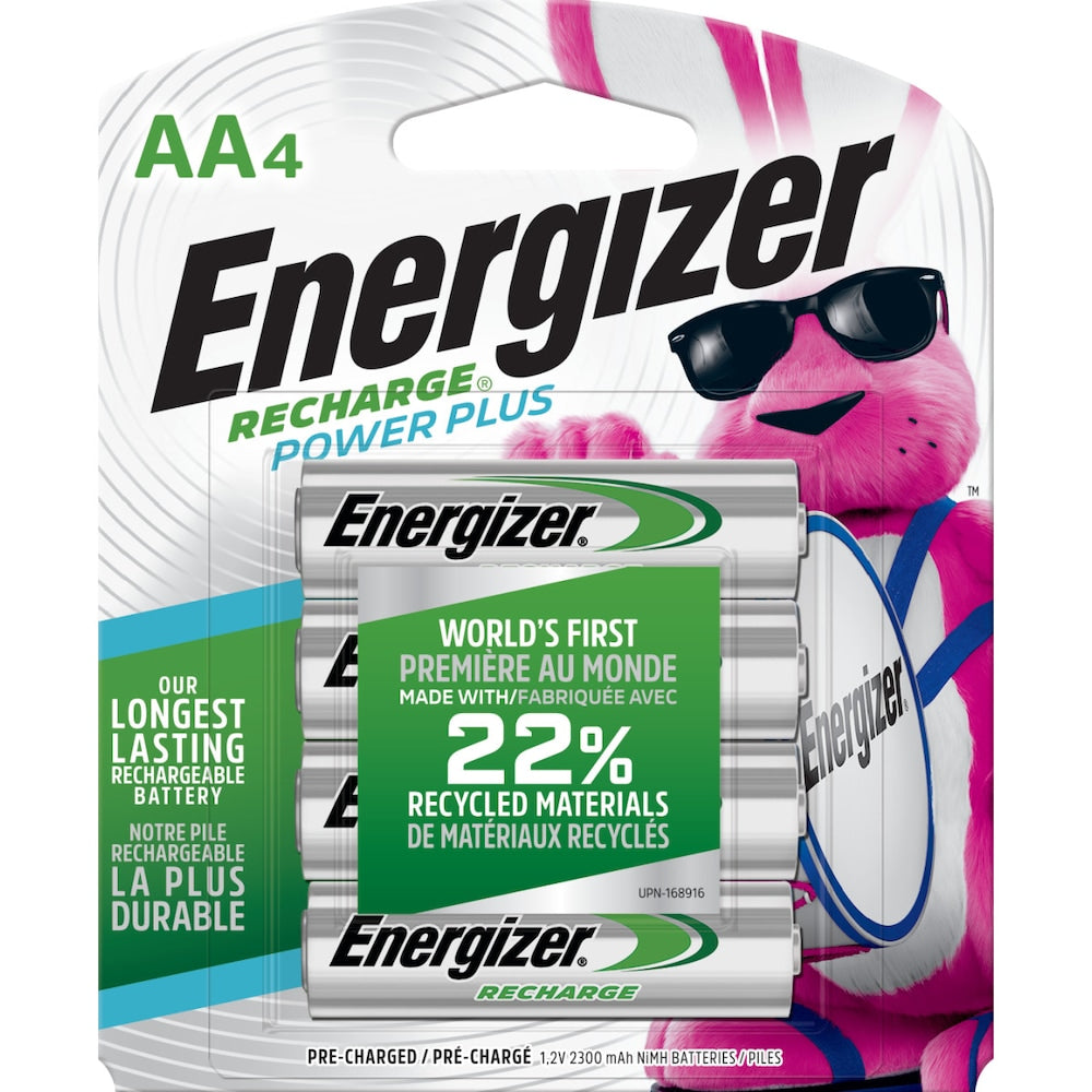Piles AA rechargeables Energizer Power Plus (paquet de 4), piles doubles A