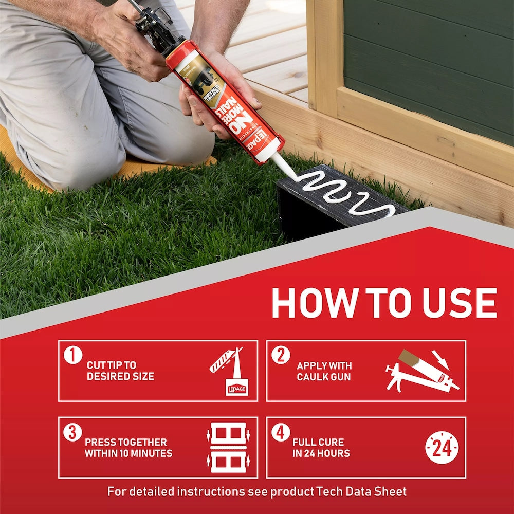 No More Nails Heavy Duty Construction Adhesive, Interior/Exterior, Instant Grab 266 ml