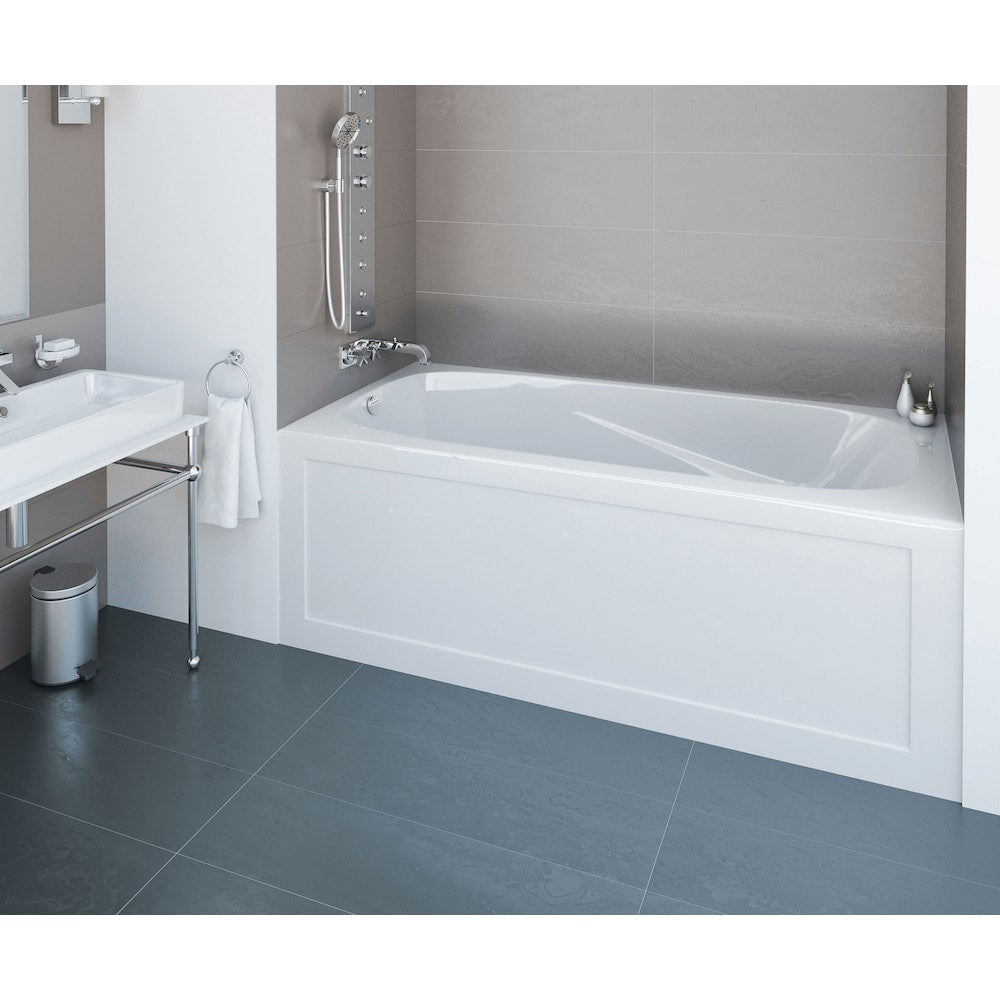 Sydney 5-ft. Rectangular Left Hand Drain Alcove Acrylic Non-Whirlpool Bathtub in White