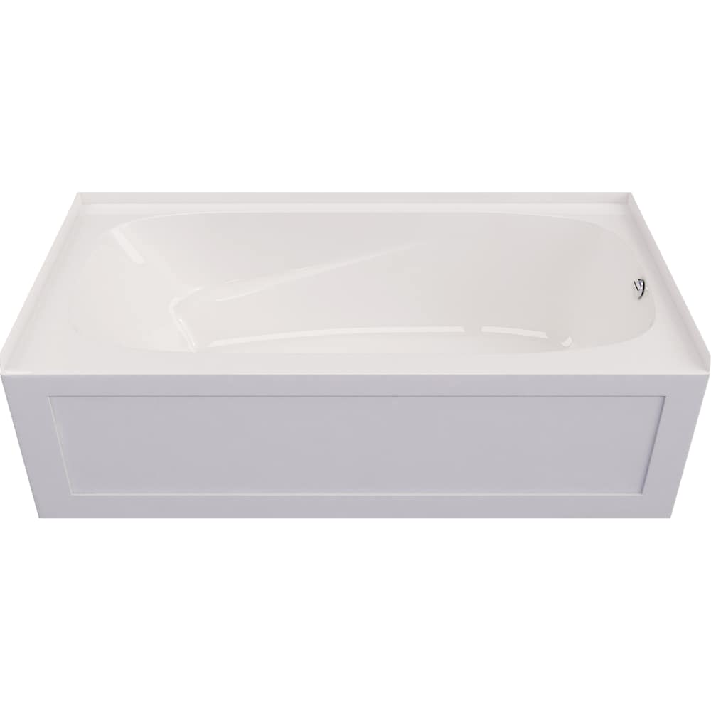 Baignoire rectangulaire en alcôve en acrylique Sydney de 5 pieds, non balnéo, avec drain à droite, en blanc