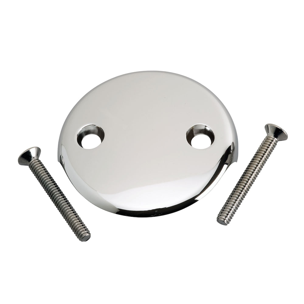 2-Hole Overflow Plate - Chrome