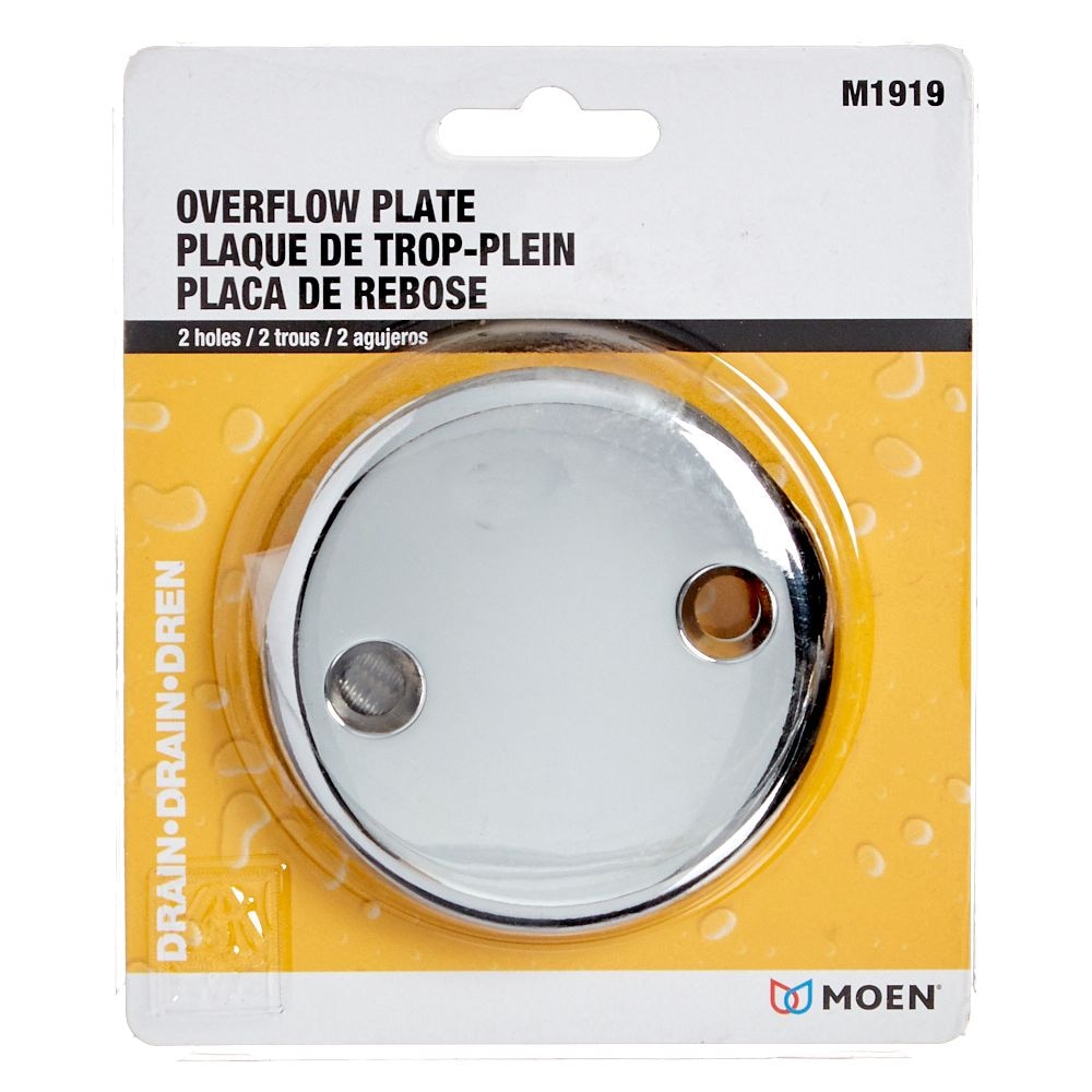 2-Hole Overflow Plate - Chrome
