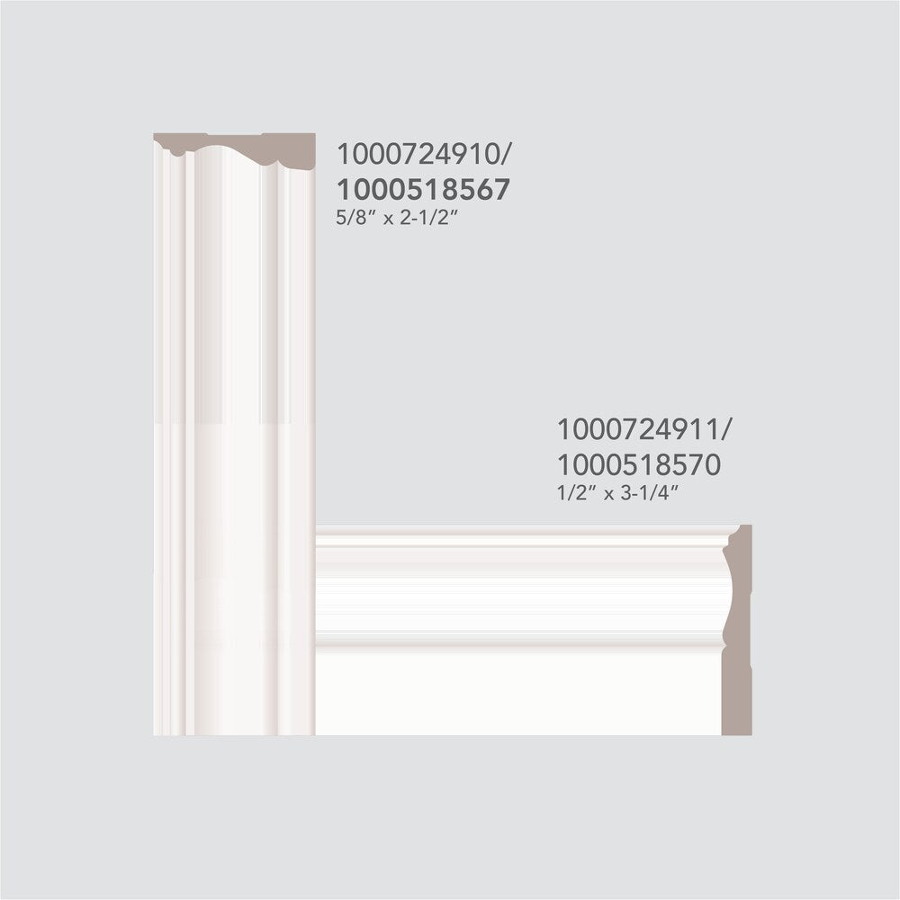 (10-Pack) 5/8-inch x 2 1/2-inch x 84-inch Colonial MDF Primed Fibreboard Casing ValuPAK