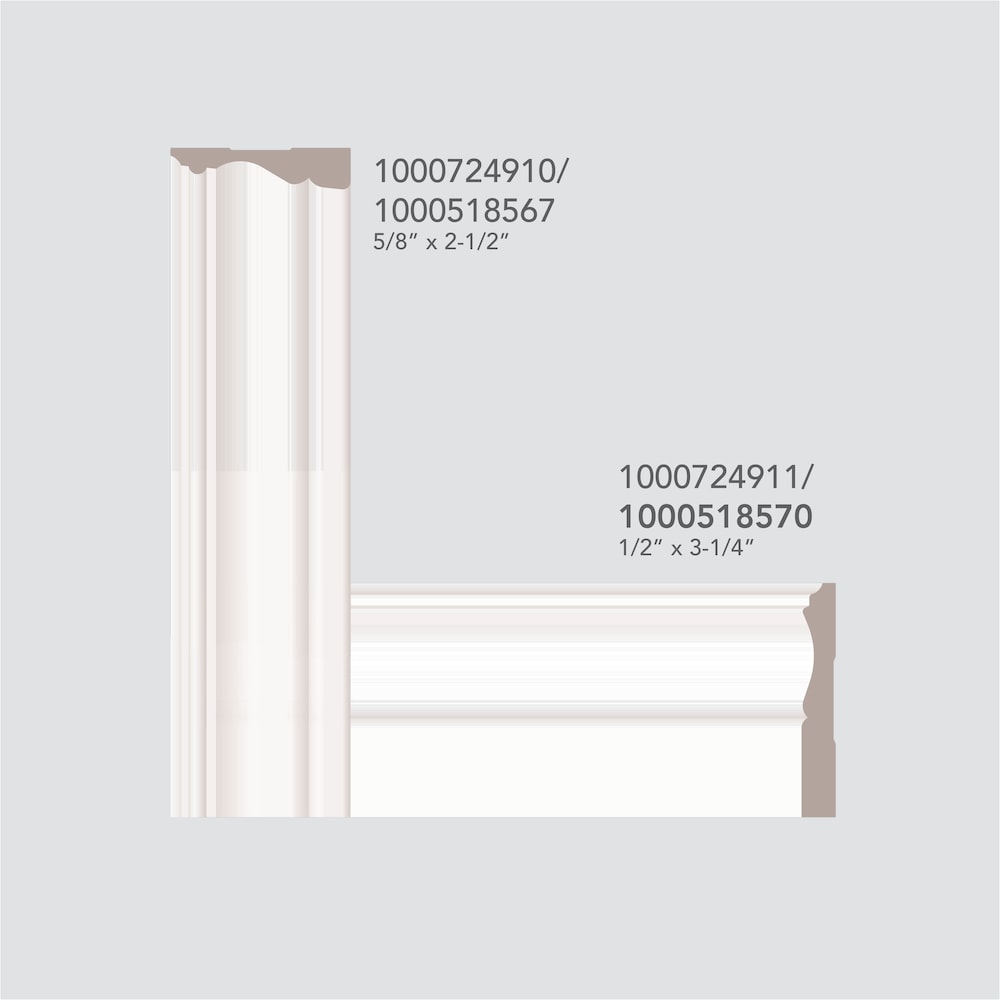(10-Pack) 1/2-inch x 3 1/4-inch x 96-inch Colonial MDF Primed  Baseboard Moulding ValuPAK
