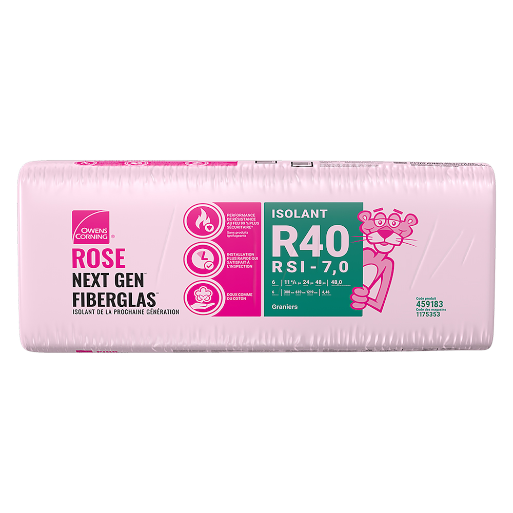 R-40 PINK NEXT GEN FIBERGLAS Insulation 24-inch x 48-inch x 11-inch (48 sq.ft.)