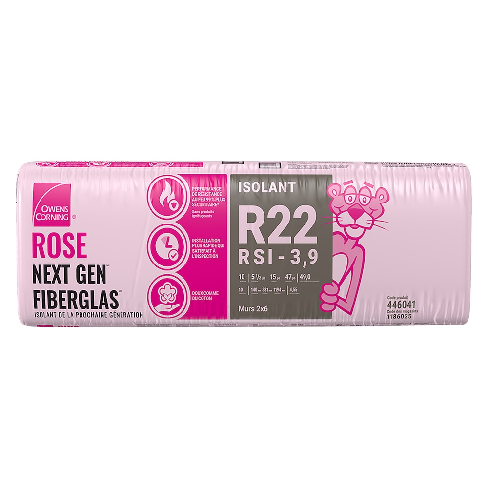 R-22 PINK NEXT GEN FIBERGLAS Insulation 15-inch x 47-inch x 5.5-inch (49.0 sq.ft.)