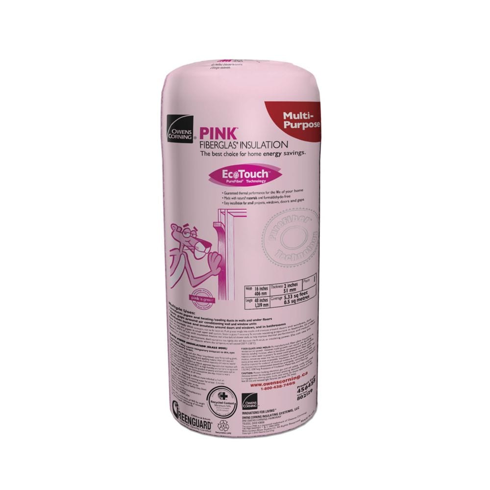 Multi-Purpose PINK NEXT GEN FIBERGLAS Insulation for Small Projects 2-inch x 16-inch x 48-inch