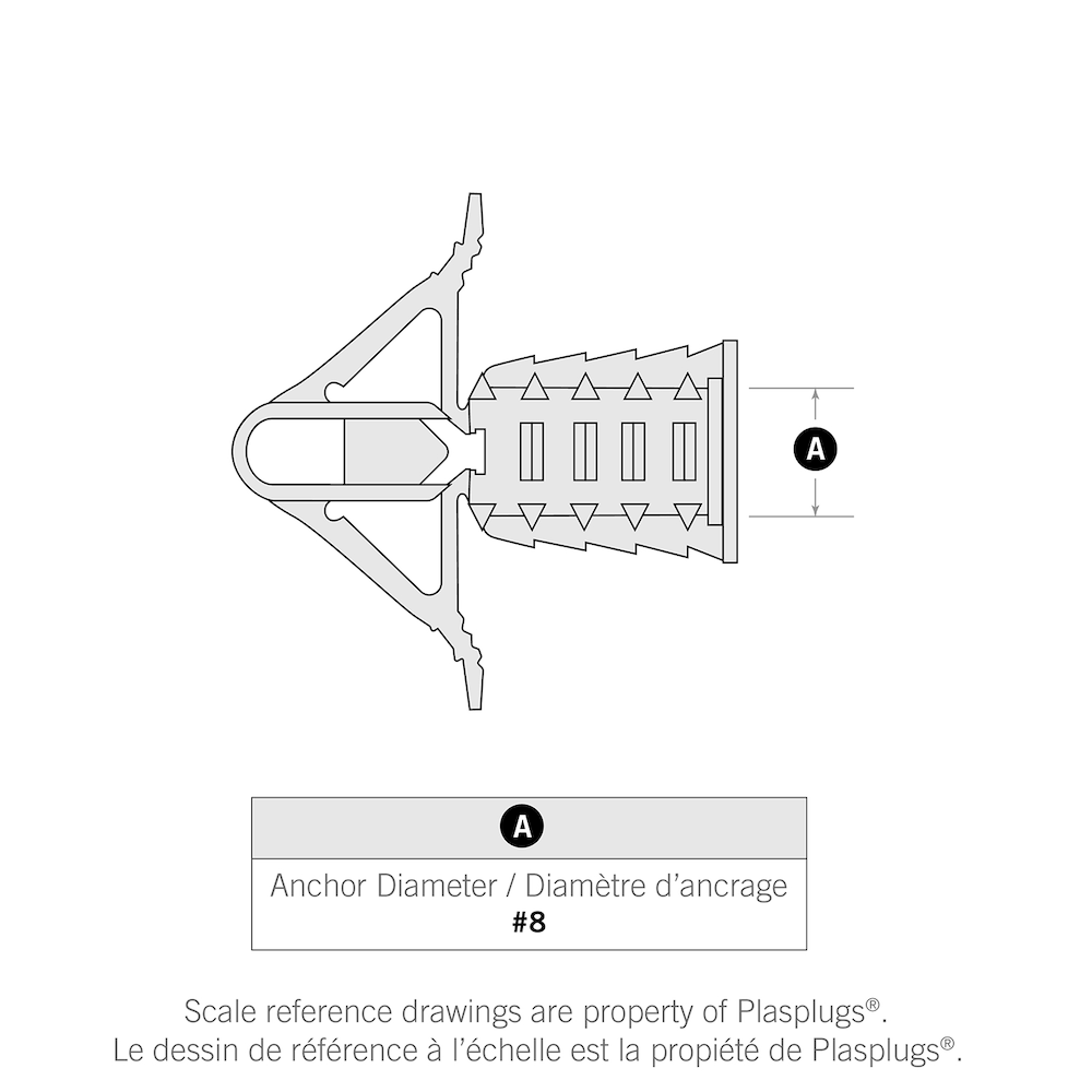 PLASPLUGS #8 Ancrages robustes pour cloisons sèches - 40 pièces