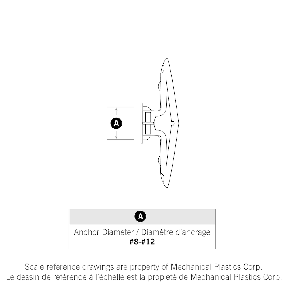 Toggler TA Ancrages à bascule en plastique 1/8-1/4 pouce pour murs creux -5 pièces