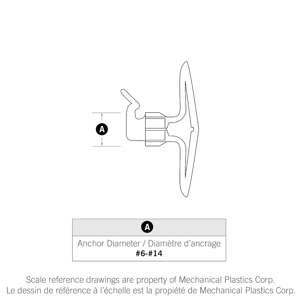 Ancrages pour crochets à tableau Toggler TH 3/8-1/2 pouces - 5 pièces