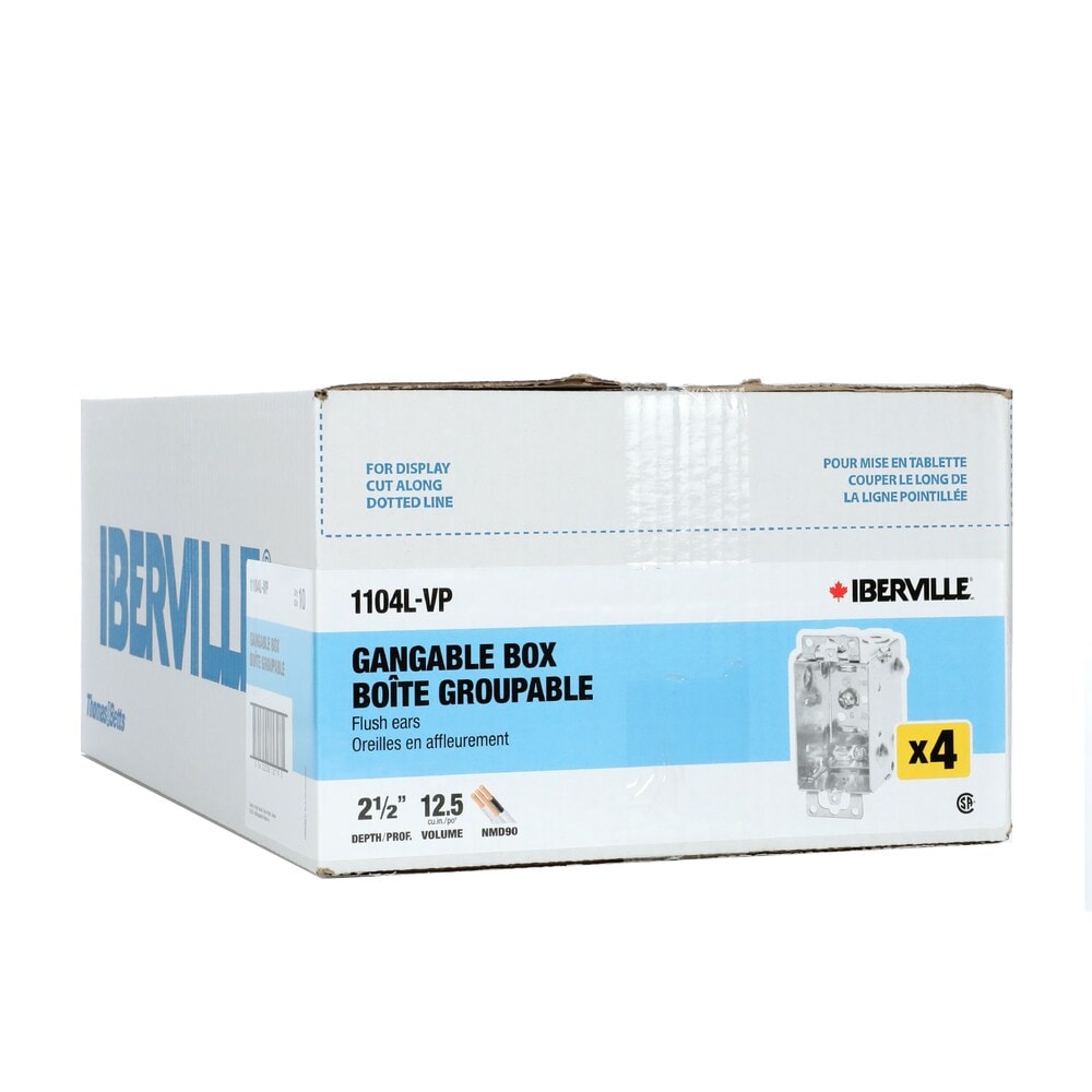 3 x 2 x 2-1/2 in. D. Single gang 12.5 cu in. gangable rectangle device box (Pack of 4 units)