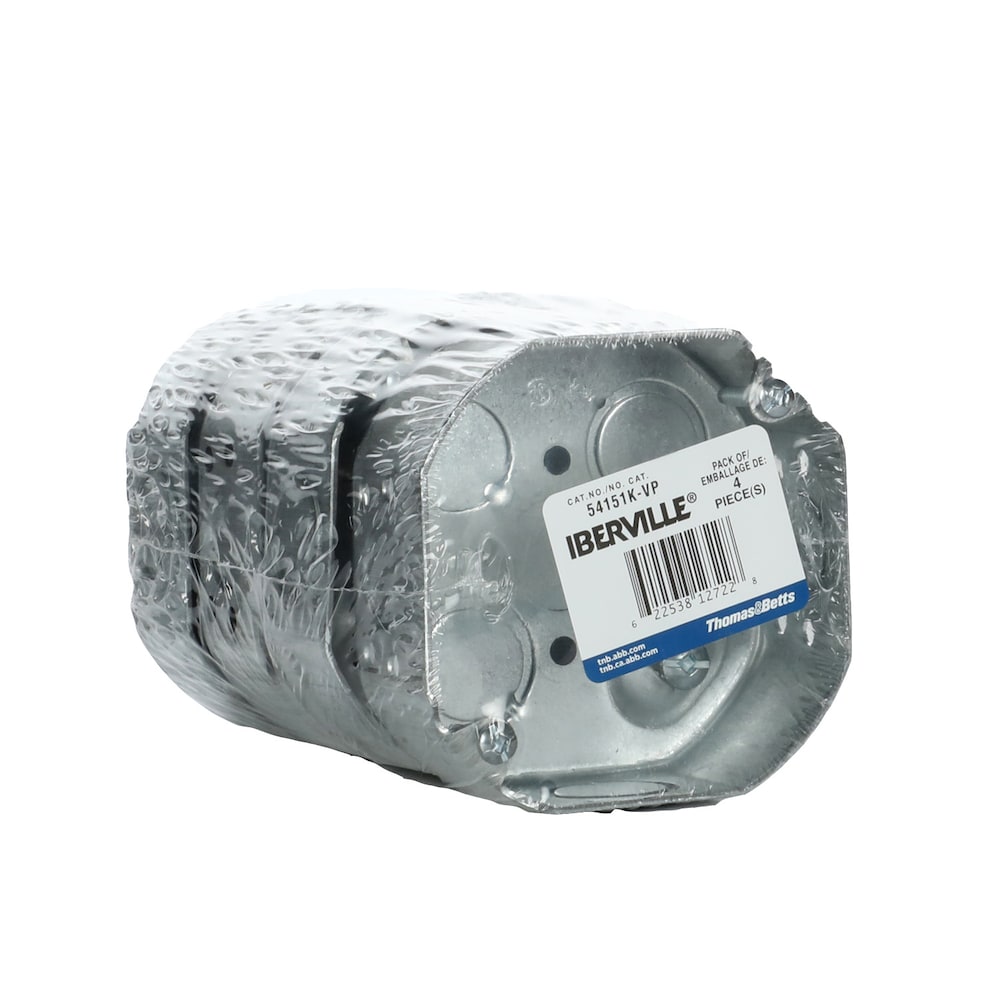 4 x 4 x 1-1/2 D. 15 cu.inch Octagon Steel Box (4 Pack)