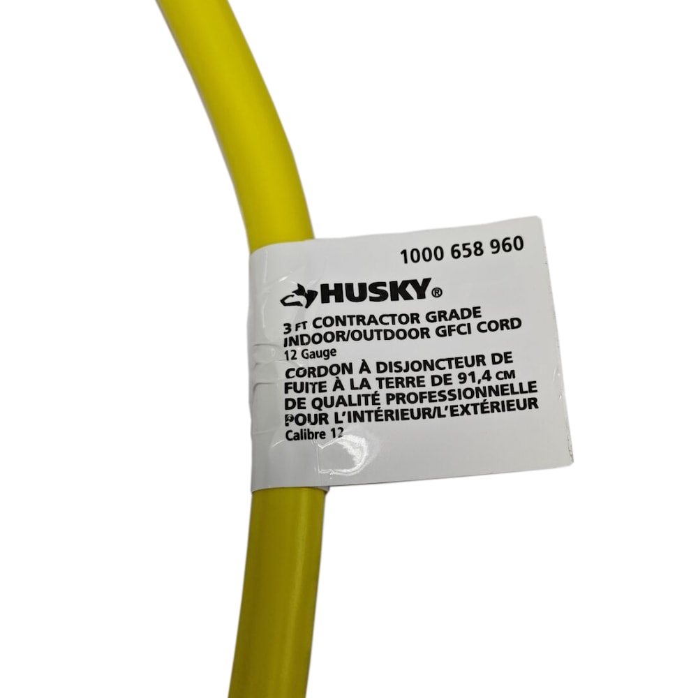 3 ft. 12 Gauge 15 Amps Indoor & Outdoor Heavy Duty Extension Cord, Yellow