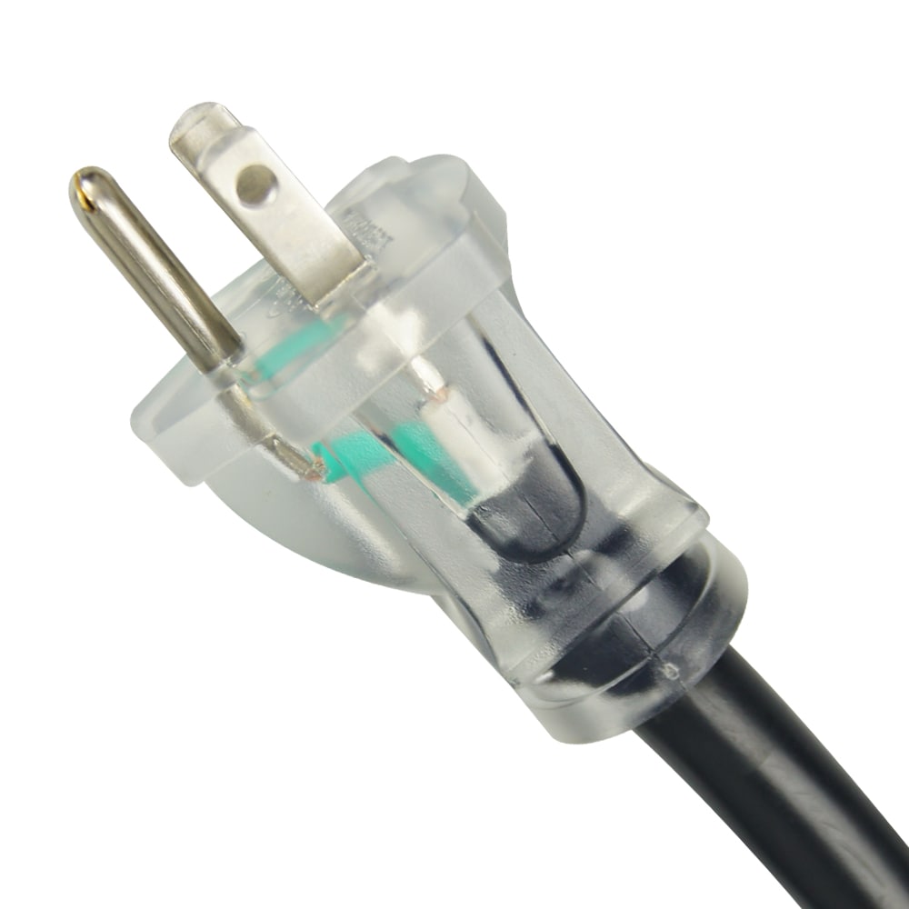 30 ft. 16 Gauge 13 Amps Indoor & Outdoor Medium Duty 3-Outlet Lighted Extension Cord, Black