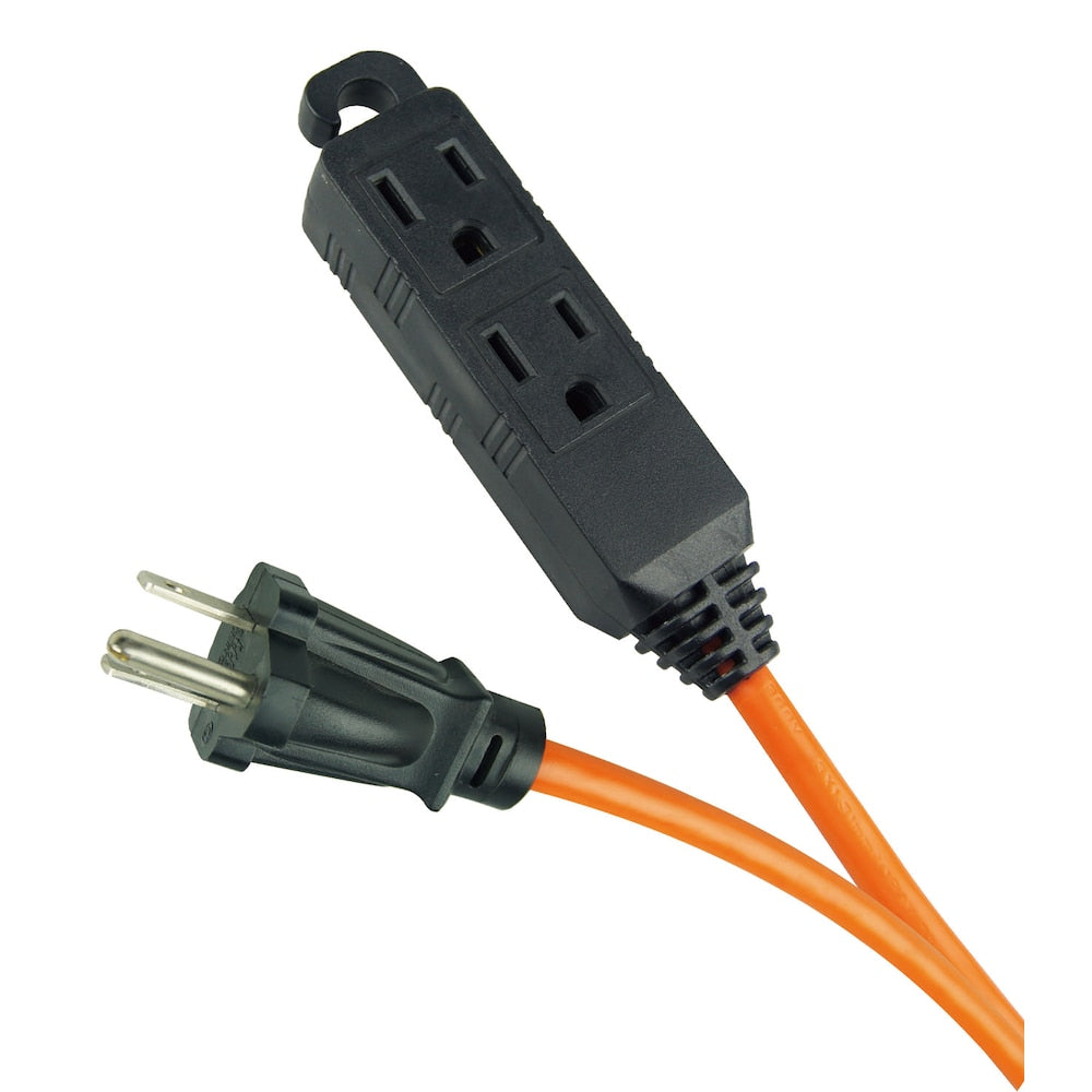 30 ft. 16 Gauge 13 Amps Indoor & Outdoor Light Duty 3-Outlets Extension Cord, Orange