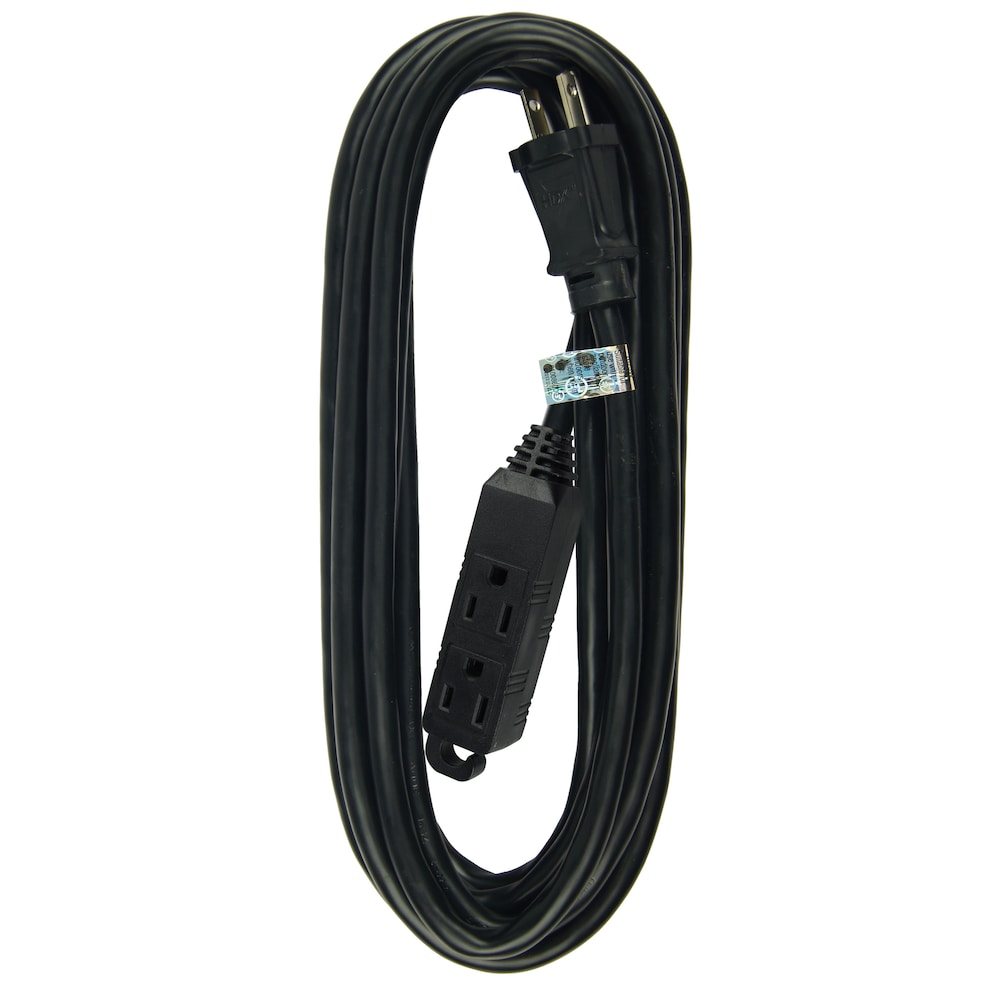 15 ft. 16 Gauge 13 Amps Indoor & Outdoor Light Duty Extension Cord, Black