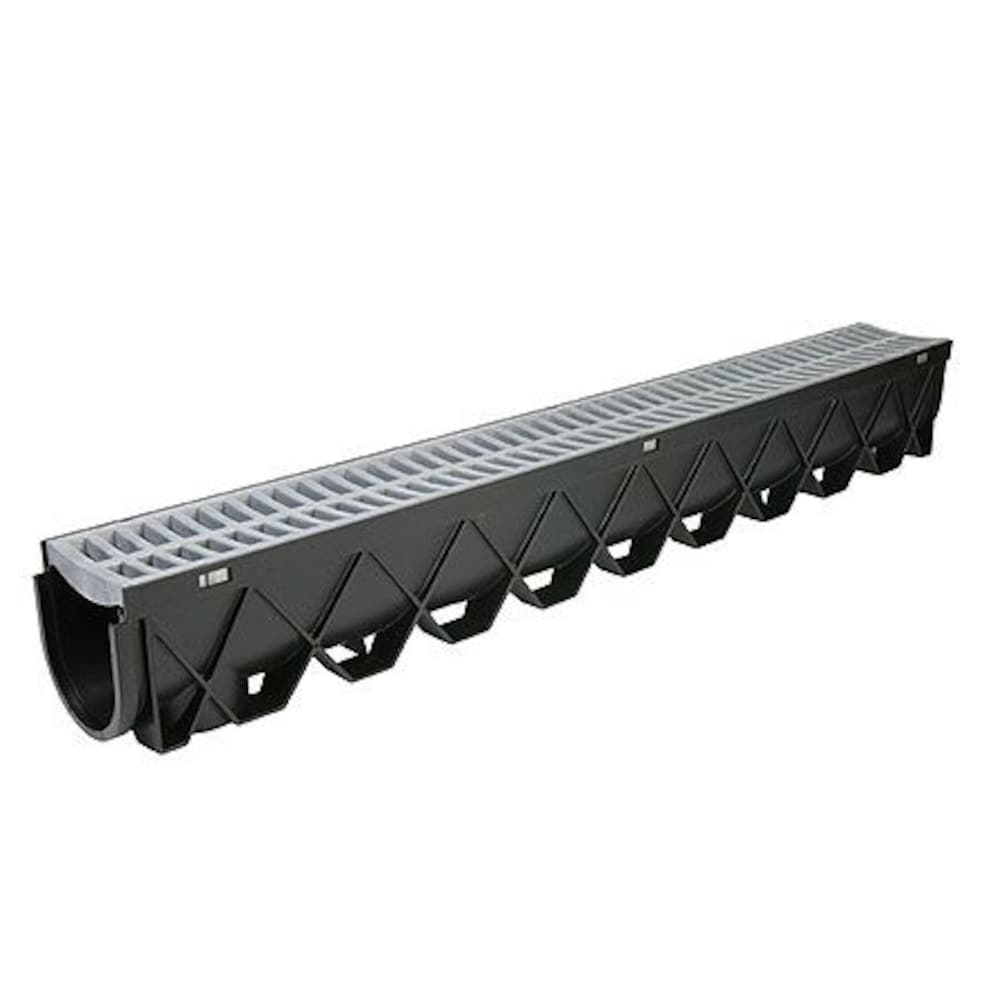 40 in. Storm Drain Deep Channel Drain Series with Portland Grey Grate