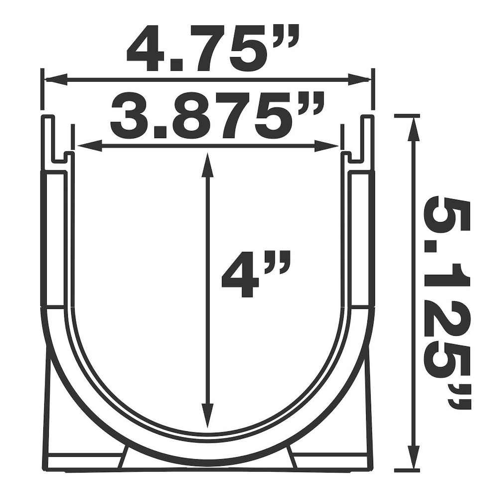 40 in. Storm Drain Deep Channel Drain Series with Portland Grey Grate
