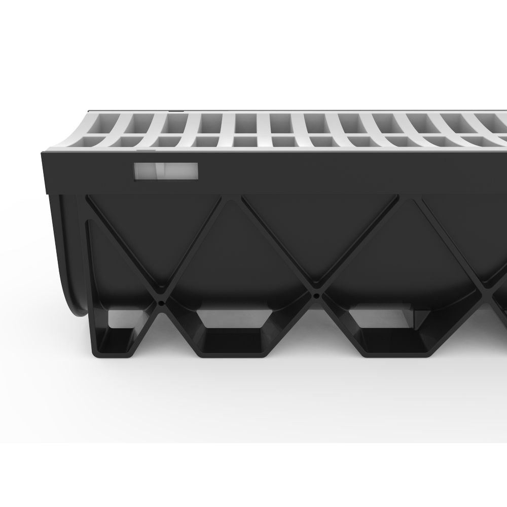 40 in. Storm Drain Deep Channel Drain Series with Portland Grey Grate