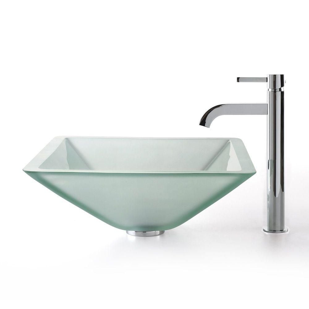 Robinet de salle de bain à arc élevé à 1 poignée et trou unique Rainfall en chrome avec poignée à levier