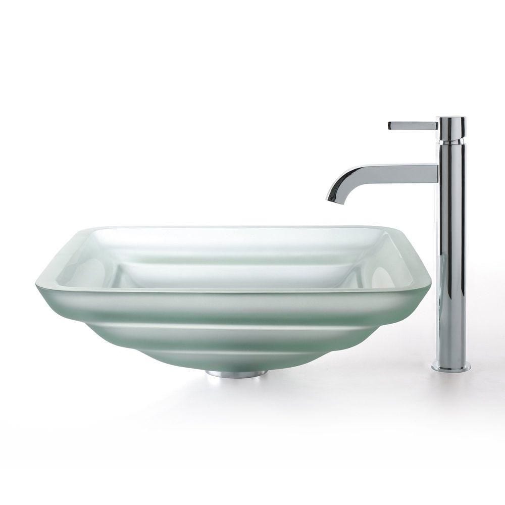 Robinet de salle de bain à arc élevé à 1 poignée et trou unique Rainfall en chrome avec poignée à levier