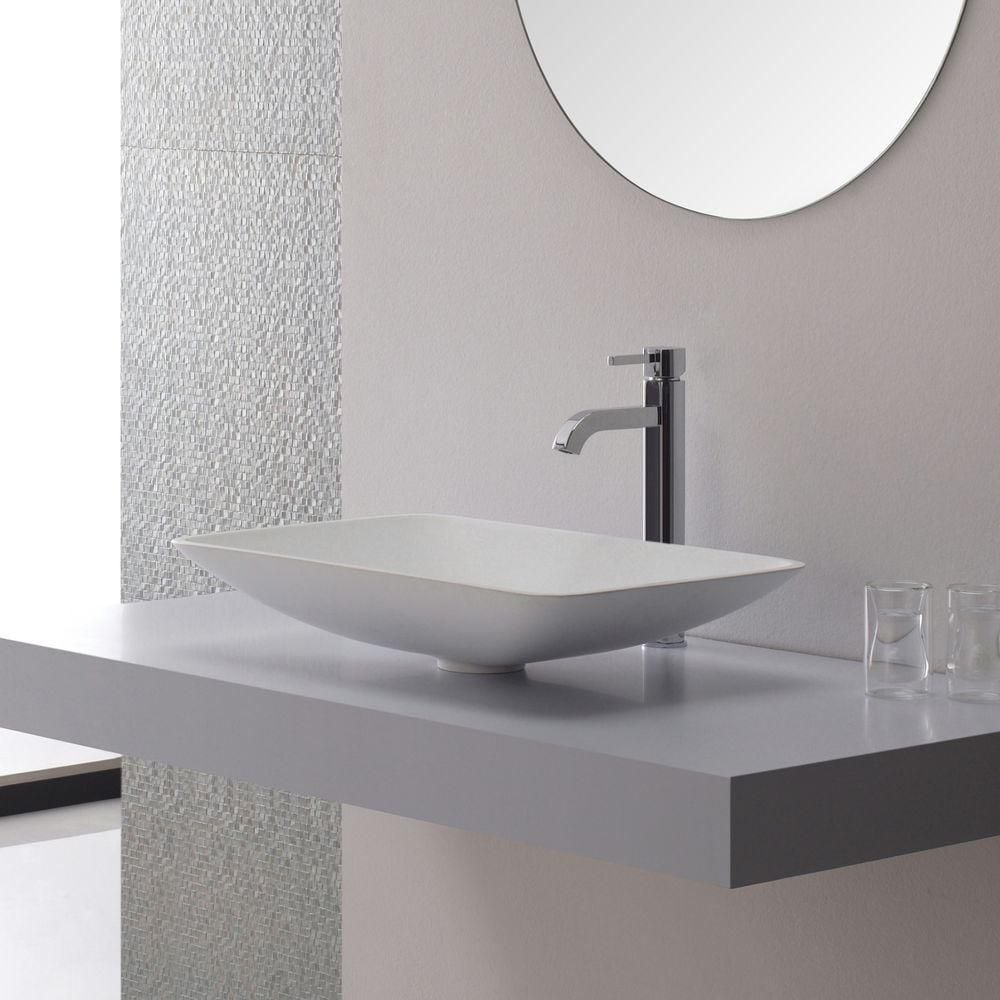 Robinet de salle de bain à poignée unique et trou unique Ramus avec bonde escamotable assortie en nickel satiné