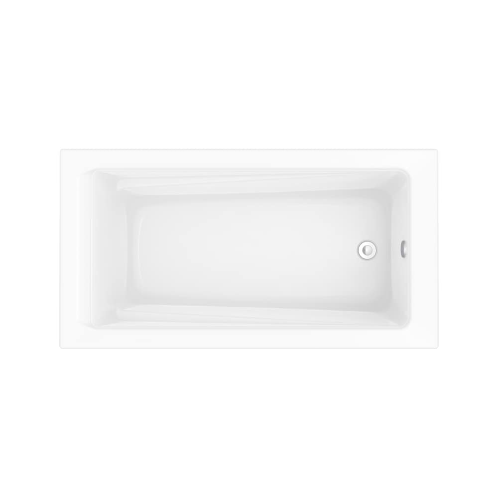 Loft 60L x 32W x 20H Acrylic Rectangular Drop-In Bathtub in White with Integrated Armrest