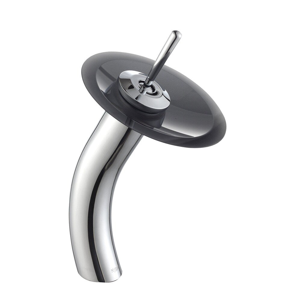Single Hole 1-Handle Waterfall-Flow Bathroom Faucet in Chrome with Lever Handle