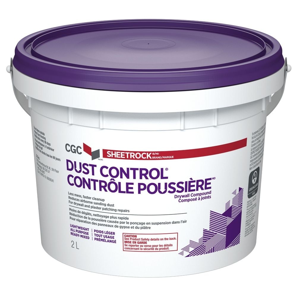 Dust Control Drywall Compound, Ready-Mixed, 2 L Pail