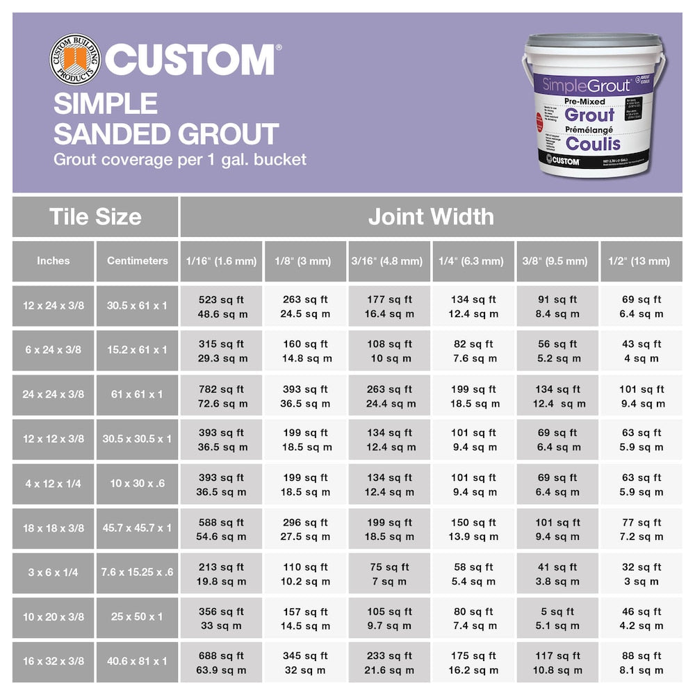 Coulis pré-mélangé SimpleGrout #165 Delorean Gray 1 pinte