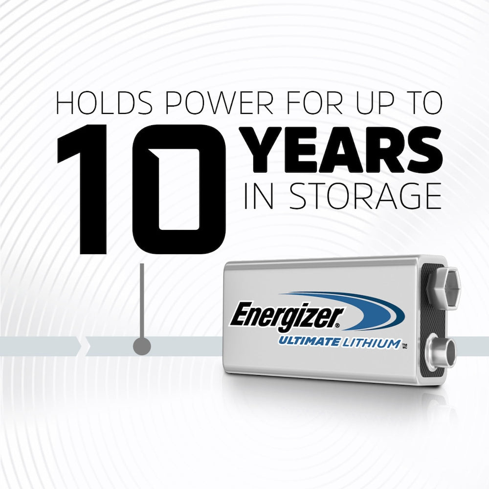 Energizer Ultimate Lithium 9V Batteries (1 Pack), Lithium 9 Volt Batteries