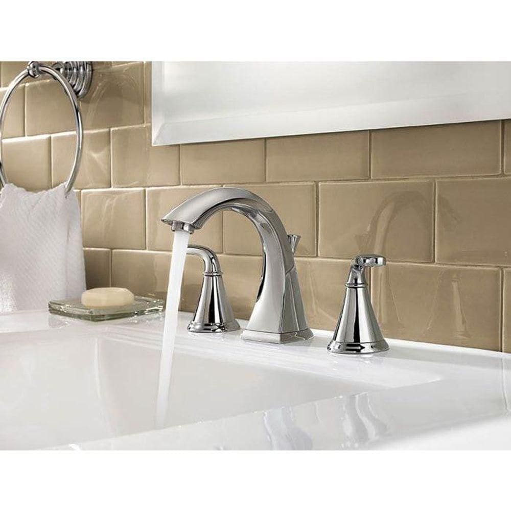 Robinet de lavabo de salle de bain à 2 poignées et à large bec de 8 pouces en chrome poli Pasadena