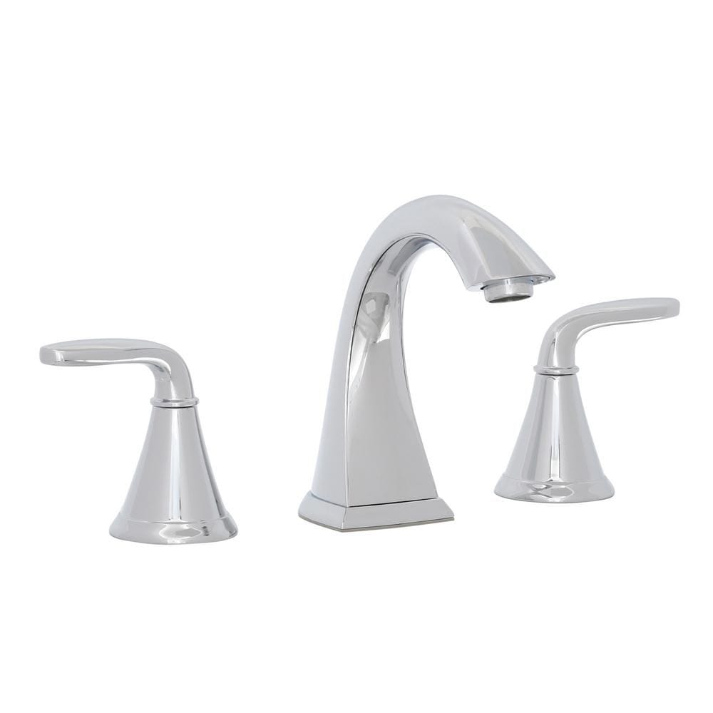 Robinet de lavabo de salle de bain à 2 poignées et à large bec de 8 pouces en chrome poli Pasadena