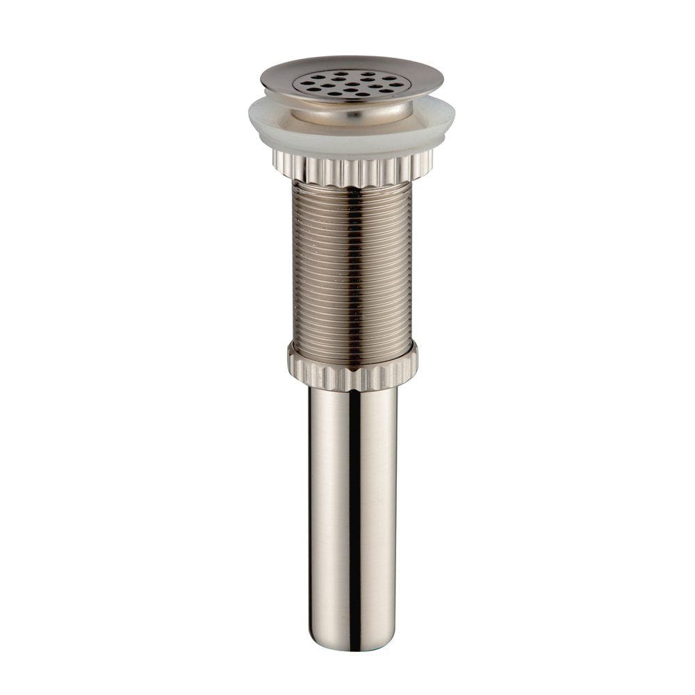 Grid Style Drain and Mounting Ring Satin Nickel