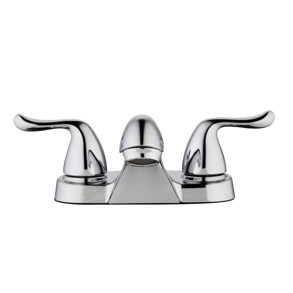 1500 Series Centerset (4-inch) 2-Handle Low Arc Bathroom Faucet in Chrome with Lever Handles