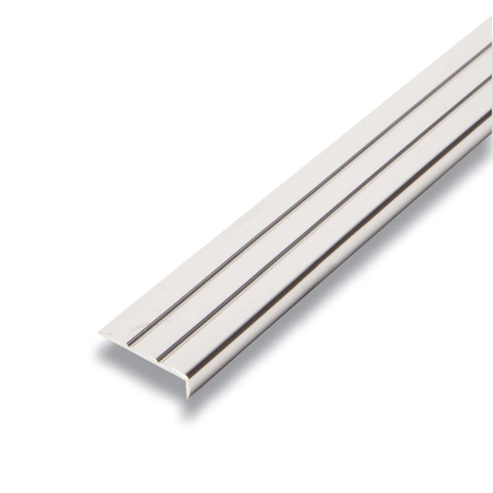 1/4-inch x 15/16-inch x 8 ft. Metal Grooved Edging Mira Rot Resistant Decorative Moulding in Silver