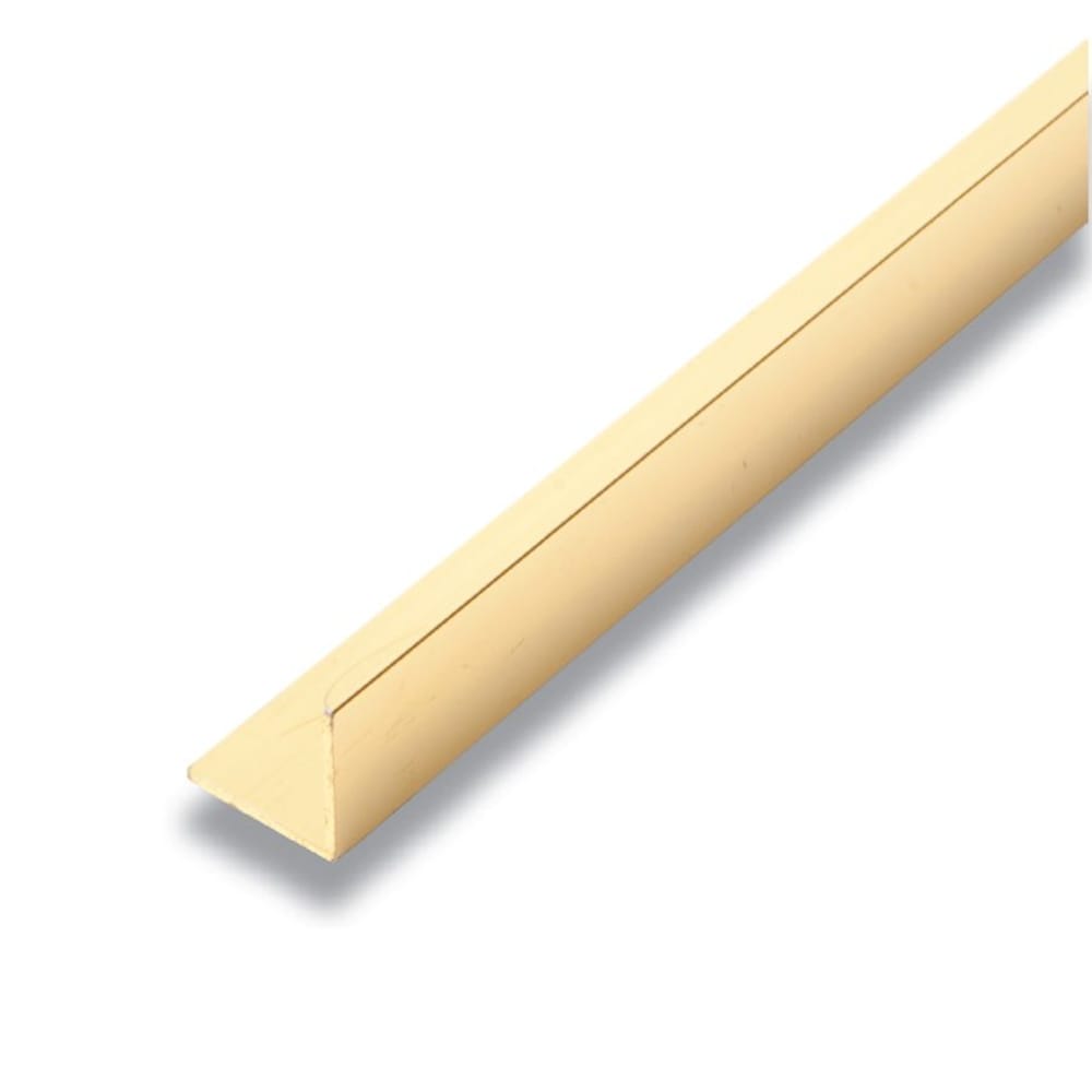 3/4-inch x 3/4-inch x 8 ft. Painted Primed Rot Resistant Metal Angle Baseboard in Gold
