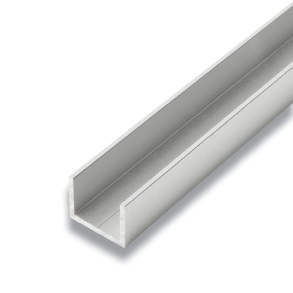 3/4-inch x 1-inch x 8 ft. Metal U-Channel in Satin Clear
