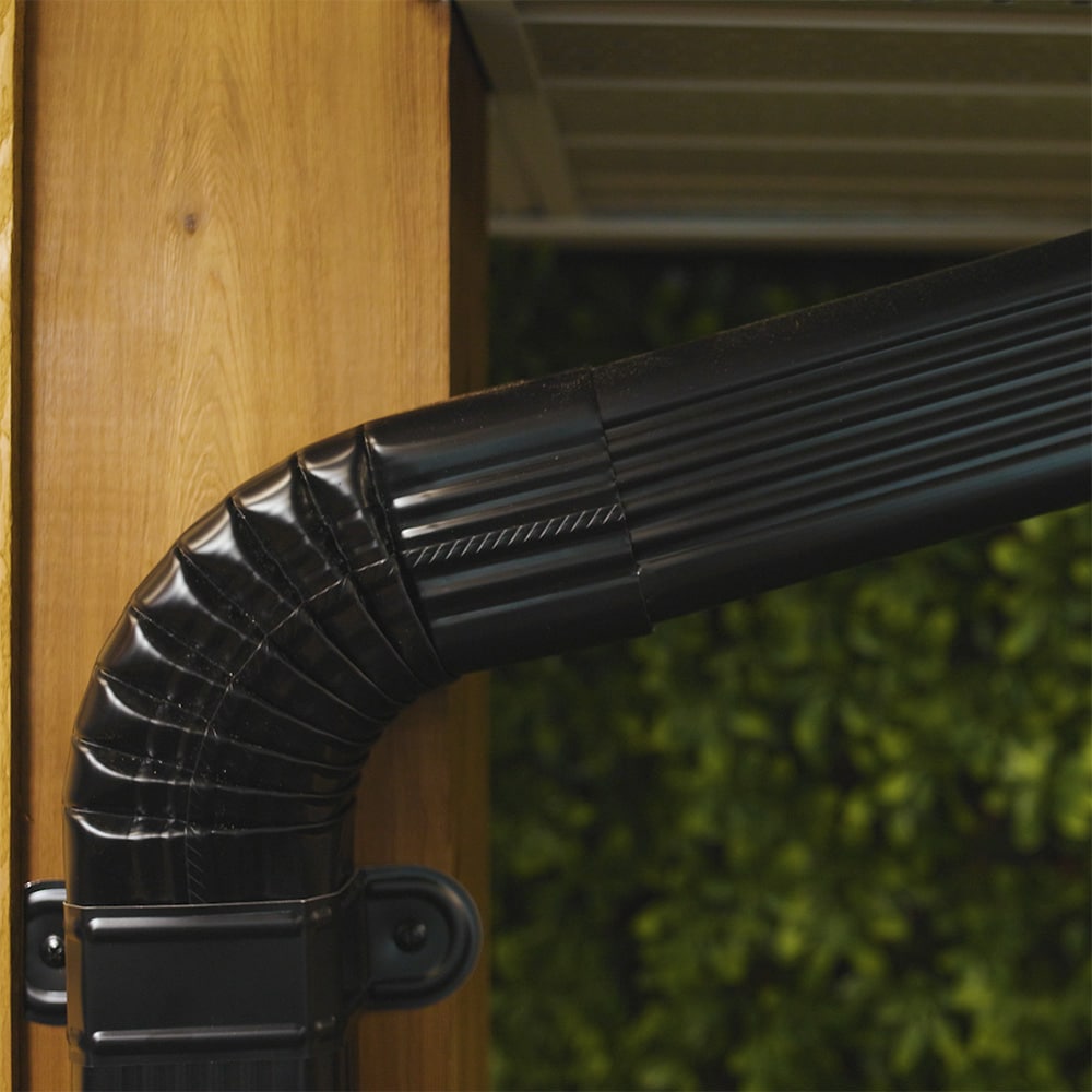 5-inch Aluminum Gutter (Eavestrough) Right End Cap in Black