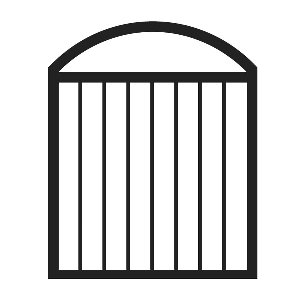 36-inch W x 44 1/4-inch H x 1 1/2-inch D Aluminum Railing Pre-Assembled Arched Deck Gate in Black