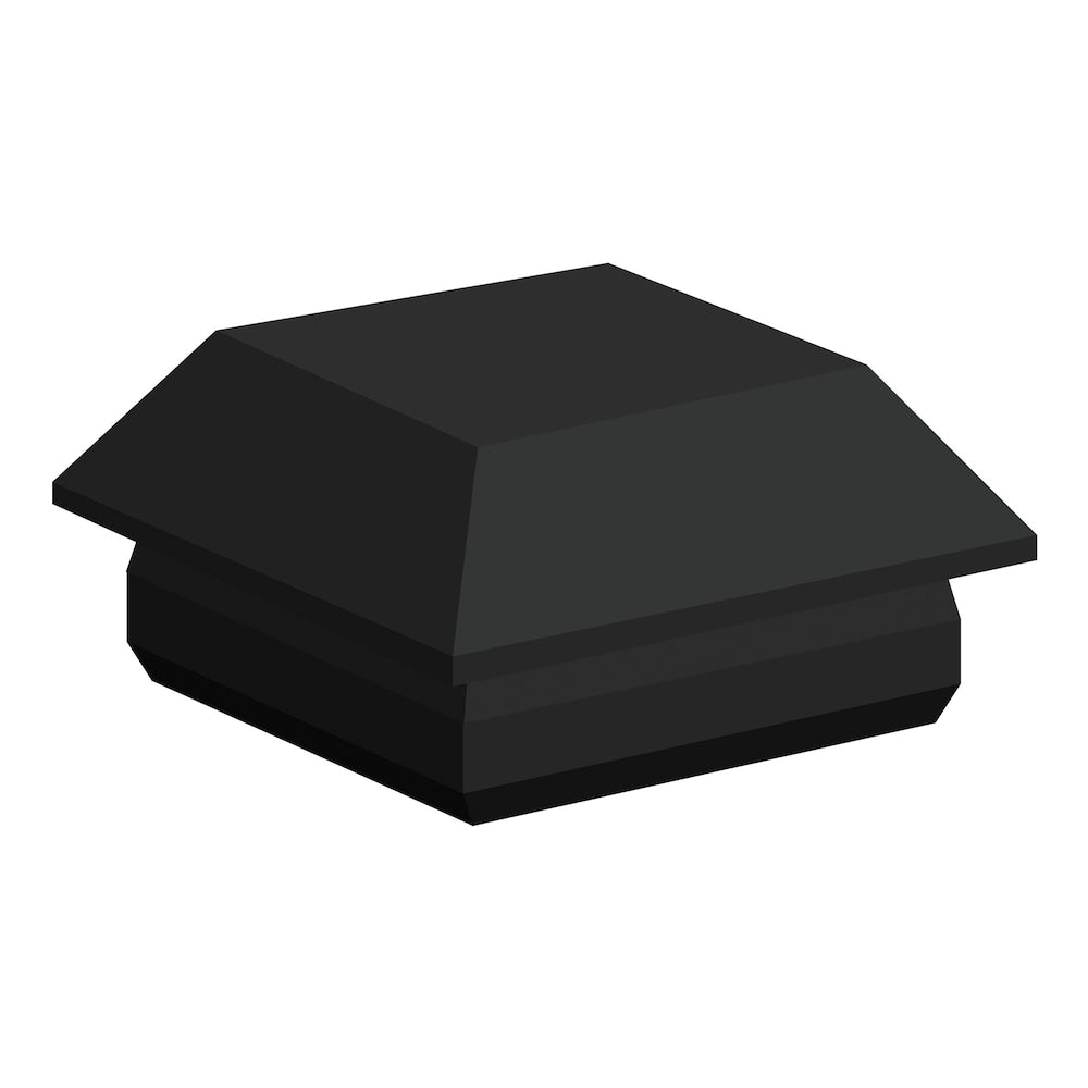 4-inch x 4-inch Rigid Plastic Post Cap in Black for Deck or Fence Post