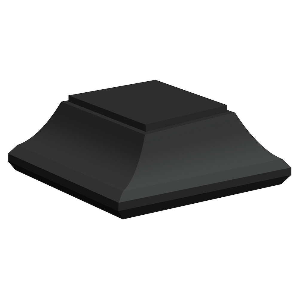 6-inch x 6-inch Rigid Plastic Post Cap in Black for Deck or Fence Post