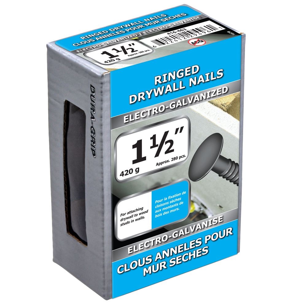 1-1/2-inch Ringed Drywall Nails Electro Galvanized - 420g (approx. 280 pcs. per package)