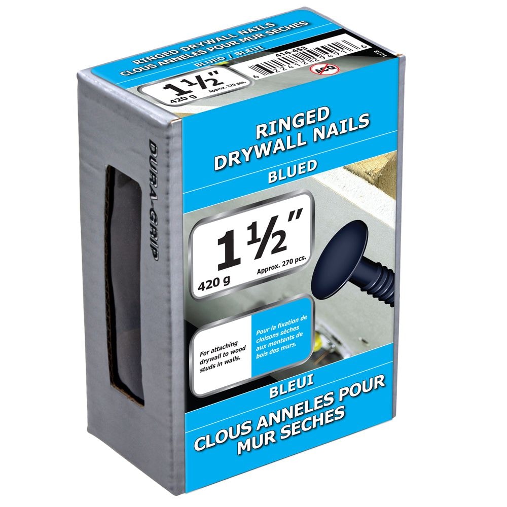1-1/2-inch Ringed Drywall Nails Blued - 420g (approx. 276 pcs. per package)